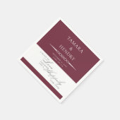 Bourgogne Elegante bruiloft toast gepersonaliseerd Servet (Hoek)