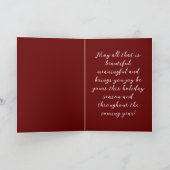 Bourgogne elegante gevouwen kerstvakantie kaart (Binnen)