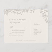 Bourgogne elegante  kant rustieke bruiloft RSVP Uitnodiging Briefkaart (Achterkant)