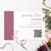 Bourgogne Elegante QR Code RSVP Bruiloft Informatiekaartje