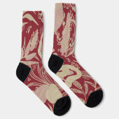 Bourgogne en Biege Socks Sokken (Rechts)