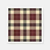 Bourgogne en Black Tartan Papier Napkins Servetten (Voorkant)