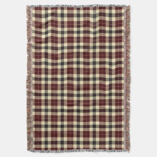 Bourgogne en Black Tartan Pset Deken (Voorkant Verticaal)