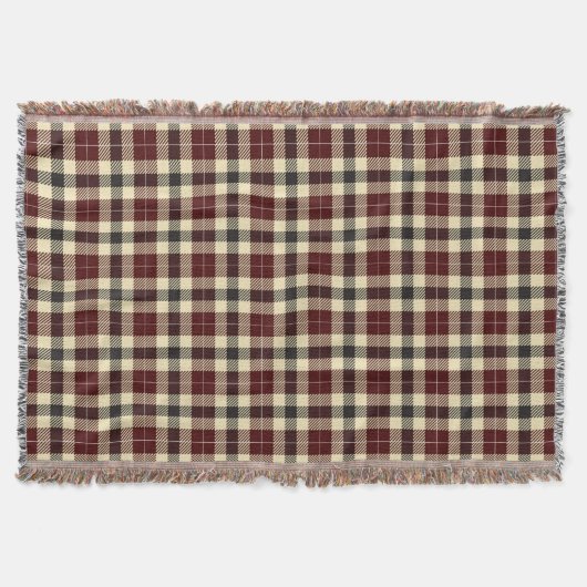 Bourgogne en Black Tartan Pset Deken (Voorkant)