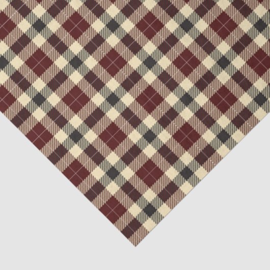 Bourgogne en Black Tartan Pset Tissuepapier (Detail)