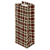 Bourgogne en Black Tartan Pset Wine Gift Bag Wijn Cadeautas (Achterkant Gekanteld)