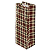 Bourgogne en Black Tartan Pset Wine Gift Bag Wijn Cadeautas (Voorkant Gekanteld)