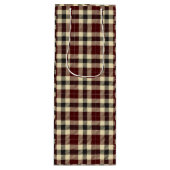 Bourgogne en Black Tartan Pset Wine Gift Bag Wijn Cadeautas (Voorkant)
