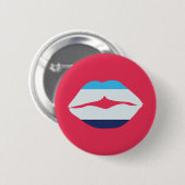 Bourgogne en blauwe strips ronde button 5,7 cm (Voorkant /achterkant)