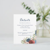 Bourgogne en Blauwe Tuin Botanische Bloemen Kaart (Staand voorkant)