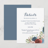 Bourgogne en Blauwe Tuin Botanische Bloemen Kaart (Voorkant / Achterkant)