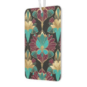 Bourgogne en blauwgroen art deco bloemen luchtverfrisser (Links)