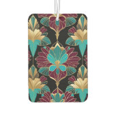 Bourgogne en blauwgroen art deco bloemen luchtverfrisser (Achterkant)