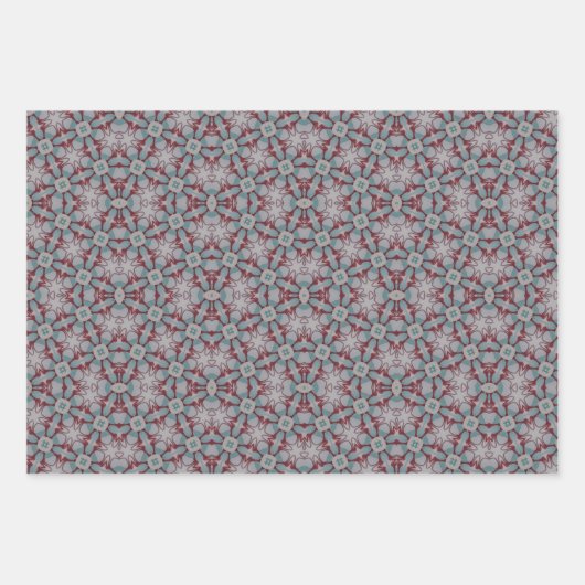 Bourgogne en Blauwgroen inpakpapier vellen set van (Voorkant 3)