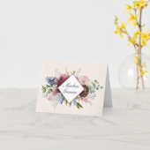 Bourgogne en Blue Floral Hartelijk dank voor het S Kaart (Gele Bloem)