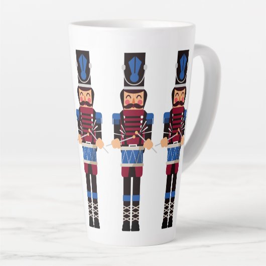 Bourgogne en Blue Nutcrackers met Drums Latte Mok (Rechterhoek)