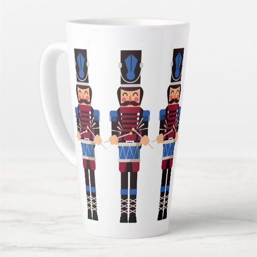 Bourgogne en Blue Nutcrackers met Drums Latte Mok (Linkerhoek)