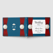 Bourgogne en Blue Pearl Lint Bruiloft Gastenboek (Volledig)