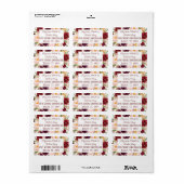 Bourgogne en Blush-Adresetiketten Etiket (Full Sheet)