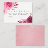 Bourgogne en Blush Autumn Baby shower Diaper Raffl Informatiekaartje (Voorkant / Achterkant)