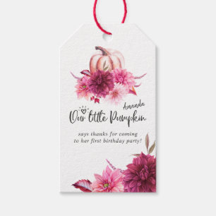 Bourgogne en Blush Autumn Herfst Pumpkin Birthday Cadeaulabel
