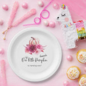 Bourgogne en Blush Autumn Herfst Pumpkin Birthday Papieren Bordje (Feest)