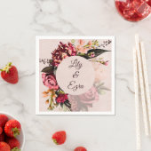 Bourgogne en Blush Bloemen Custom Fall Wedding Servet (Insitu)