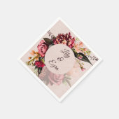 Bourgogne en Blush Bloemen Custom Fall Wedding Servet (Hoek)