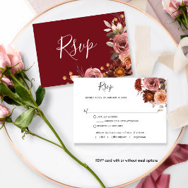 Bourgogne en Blush Bloemen, w / zonder maaltijden  RSVP Kaartje