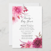 Bourgogne en Blush Floral drive by Shower Kaart (Voorkant)