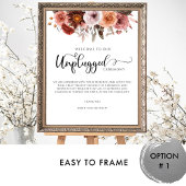 Bourgogne en Blush Floral, niet-aangesloten ceremo Poster