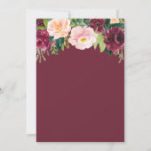 Bourgogne en Blush Floral Vrijgezellenfeest Kaart (Achterkant)