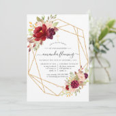 Bourgogne en Blush Geometric Baptism/Christening Kaart (Staand voorkant)