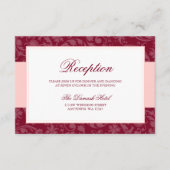 Bourgogne en Blush Pink Damask Swirl Receptie Informatiekaartje (Voorkant)