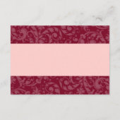 Bourgogne en Blush Pink Damask Swirl Receptie Informatiekaartje (Achterkant)