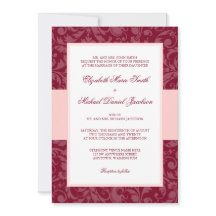 Bourgogne en Blush Pink Damask Swirl Wedding