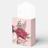 Bourgogne en Blush Pink Floral Bouquet Wedding Bedankdoosjes (Geopend)