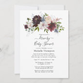 Bourgogne en Blush Pink Floral drive by Shower Kaart (Voorkant)