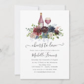 Bourgogne en Blush Pink Wine Tasting Invitation Kaart (Voorkant)