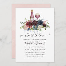 Bourgogne en Blush Pink Wine Tasting Invitation