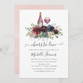 Bourgogne en Blush Pink Wine Tasting Invitation Kaart