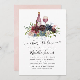 Bourgogne en Blush Pink Wine Tasting Invitation Kaart