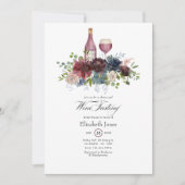 Bourgogne en Blush Pink Wine Tasting Invitation Kaart (Voorkant)