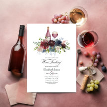 Bourgogne en Blush Pink Wine Tasting Invitation