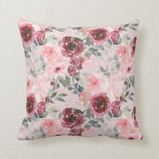 Bourgogne en Blush-Rozen op roze Kussen
