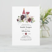 Bourgogne en Blush Wijnproeverij Couples Bruiloft Kaart (Staand voorkant)