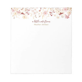 Bourgogne en Blush Wildflower Custom Notitieblok