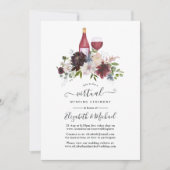 Bourgogne en Blush Wine met thema Virtual Wedding Kaart (Voorkant)