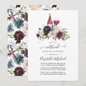 Bourgogne en Blush Wine met thema Virtual Wedding Kaart (Voorkant / Achterkant)