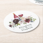 Bourgogne en Blush Wine met thema Weddenschap Ronde Kartonnen Onderzetter (Gebogen)